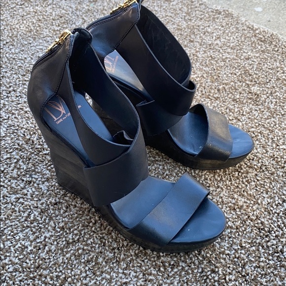 Diane von Furstenberg black wedges - Picture 1 of 4